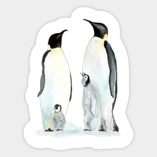 Penguin family two children Sticker